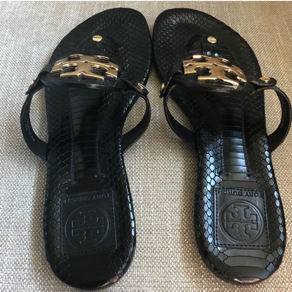 Authentic Tory Burch Miller Black Sandals 6 1/2 - Picture 4 of 7